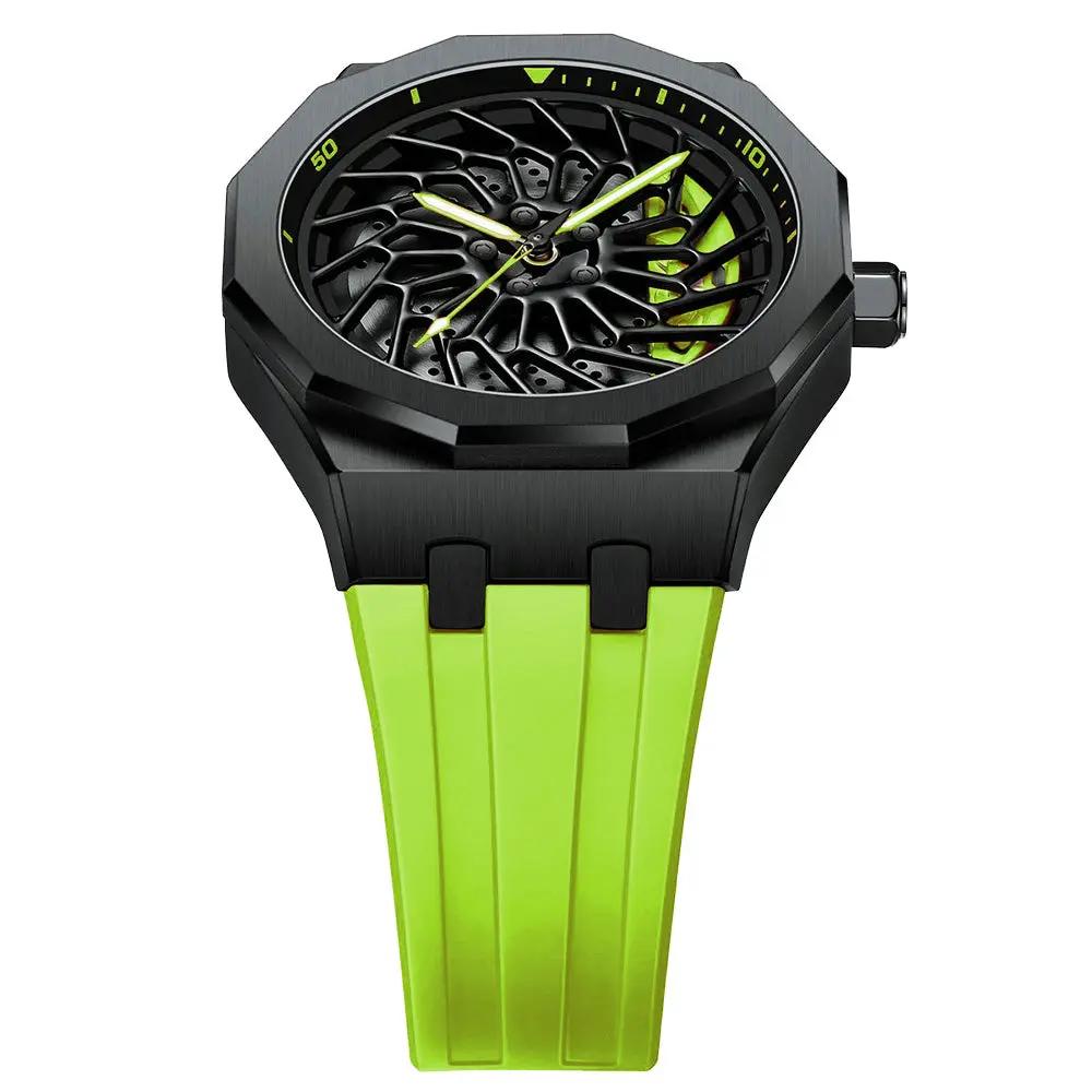 Bayer i8 Gyro Polygon Green Caliber/Green Rubber Strap EmpireLuxe