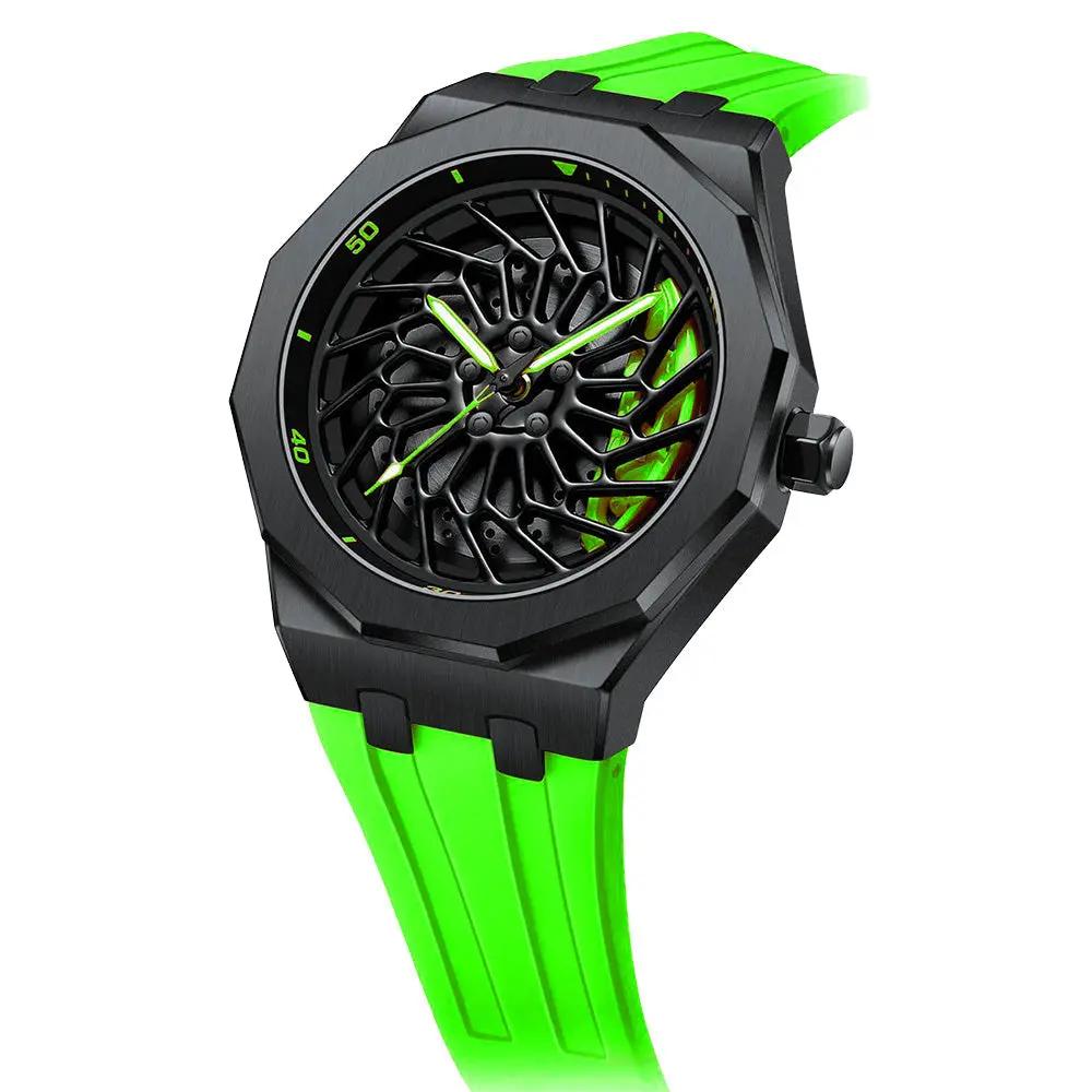 Bayer i8 Gyro Polygon Green Caliber/Green Rubber Strap EmpireLuxe