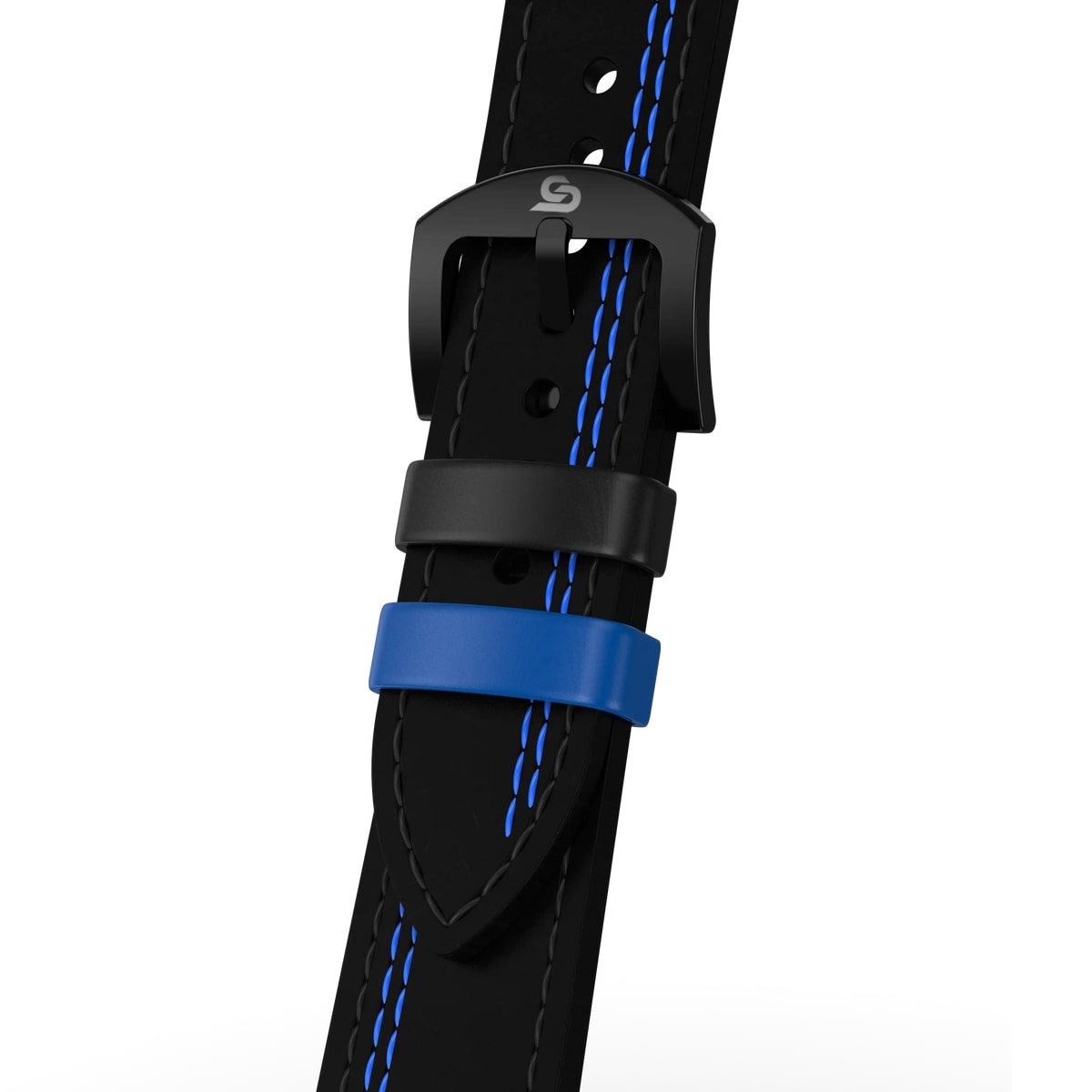 Black & Blue Leather Strap (Adjustable)