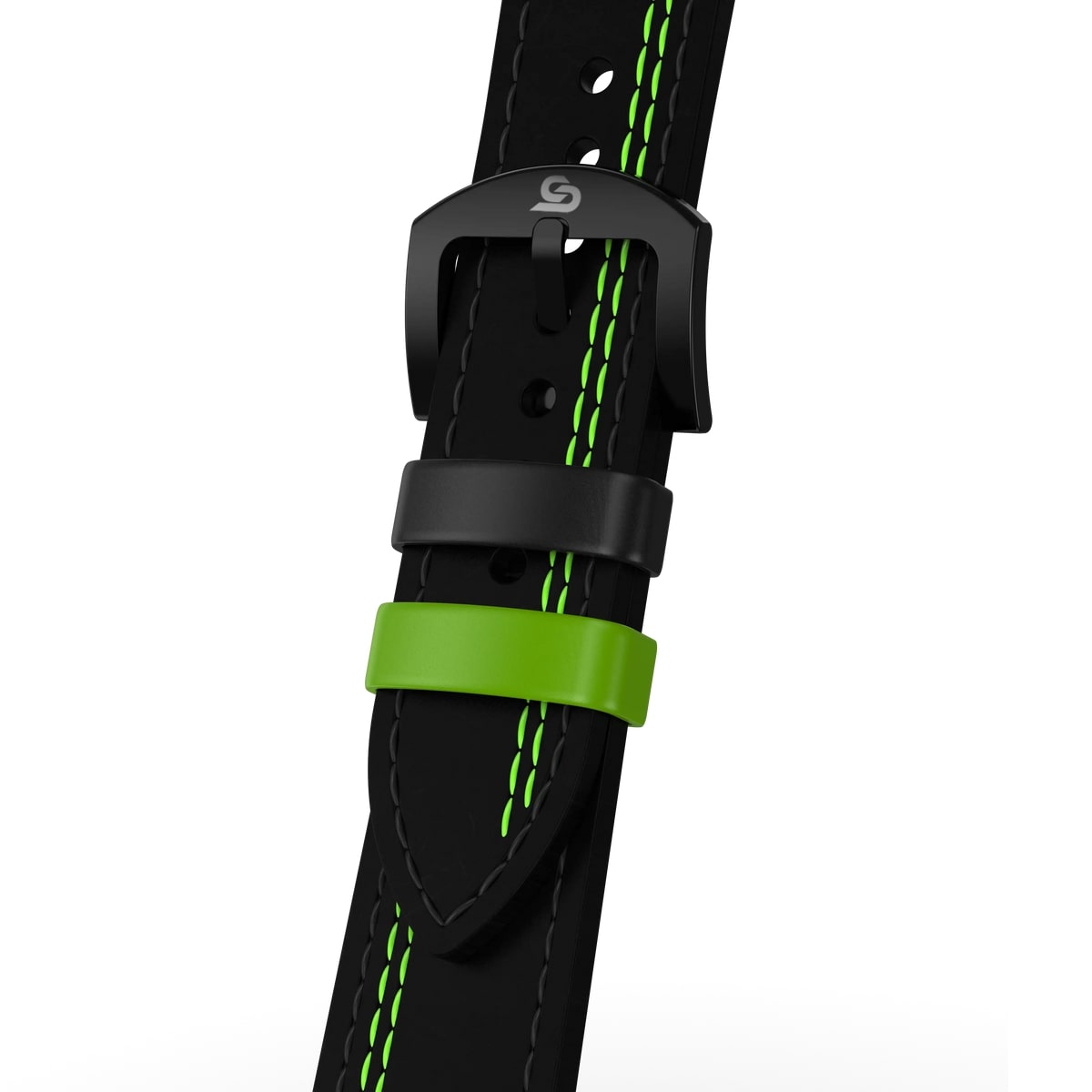 Black & Green Leather Strap(Adjustable)