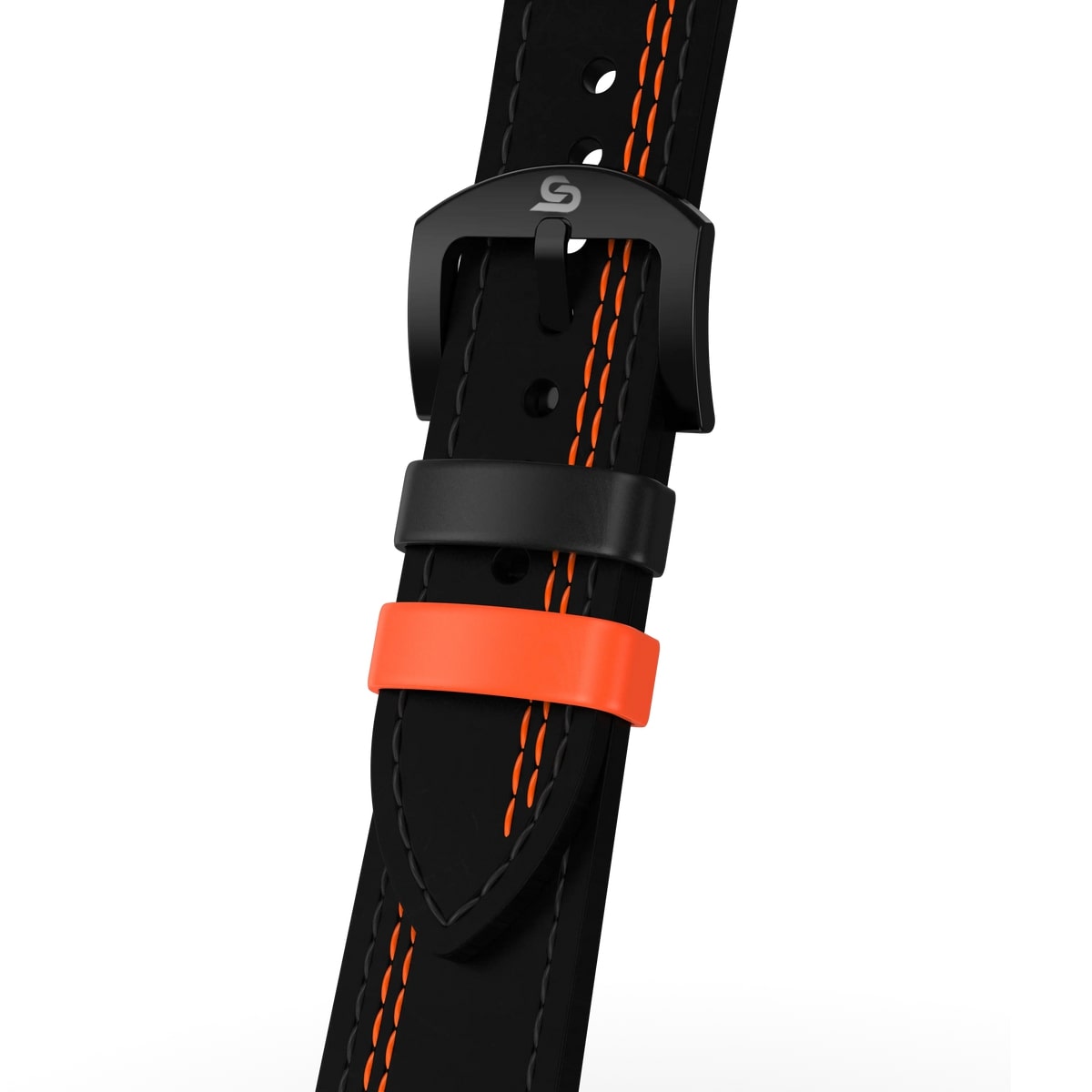 Black & Orange Leather Strap (Adjustable)