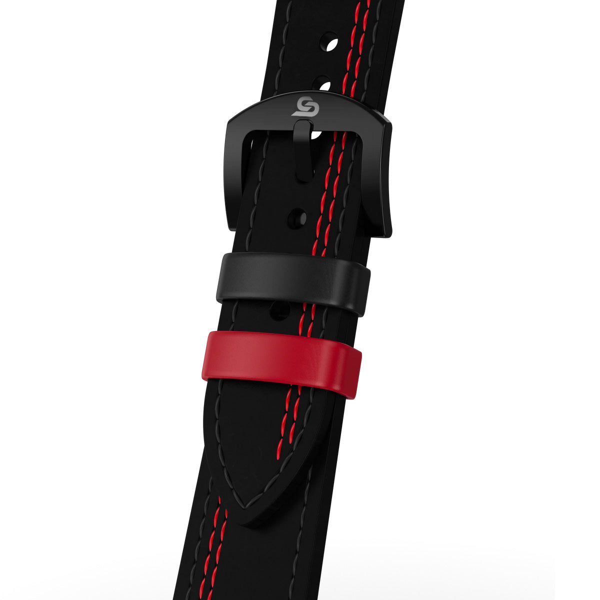 Black & Red Leather Strap (Adjustable)