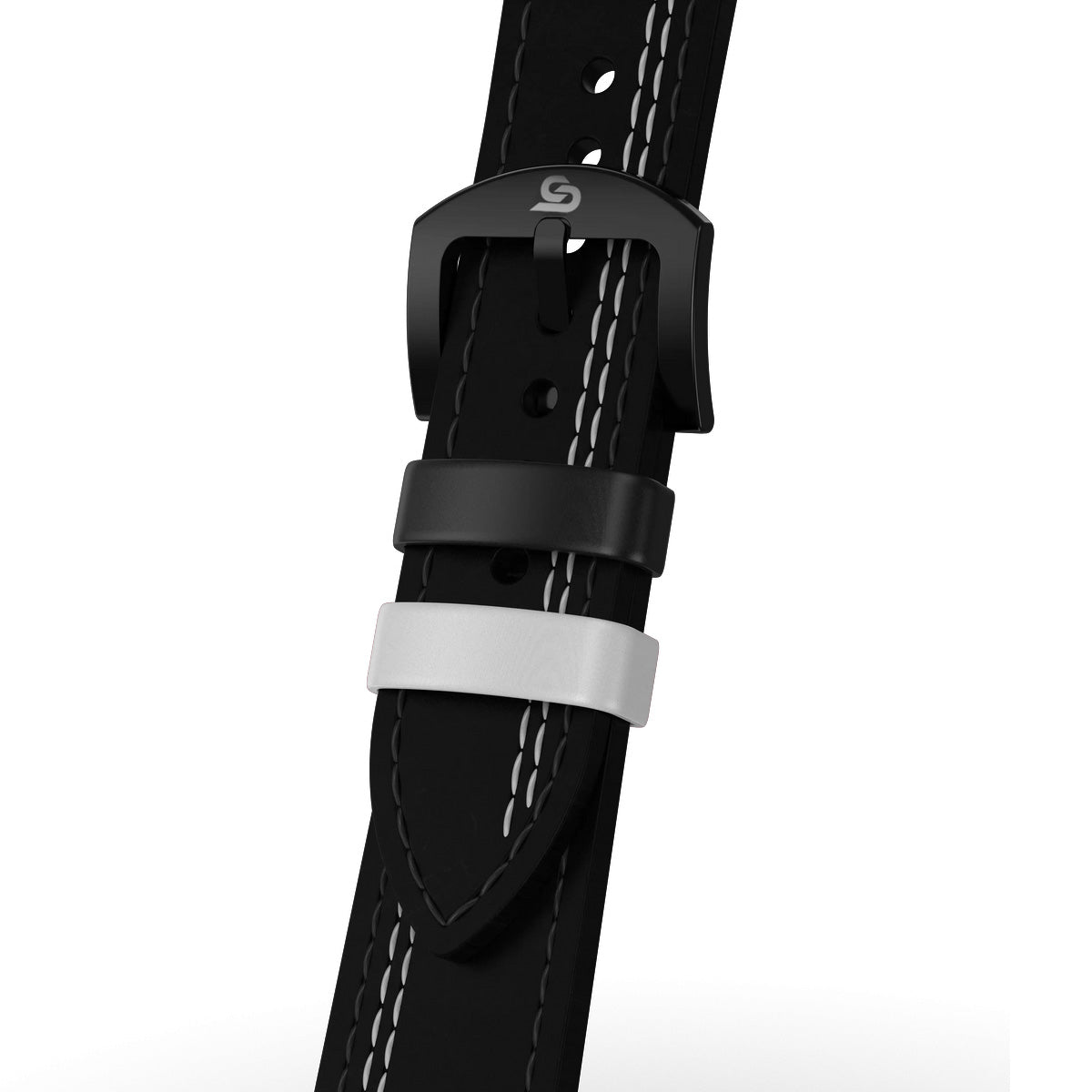 Black & White Leather Strap (Adjustable)