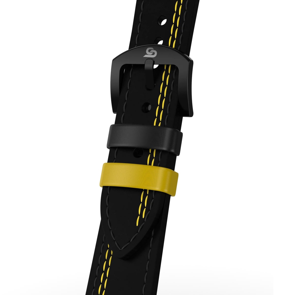 Black & Yellow Leather Strap (Adjustable)